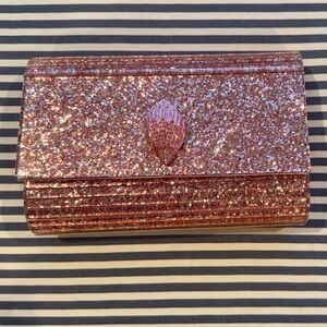 NWT Kurt Geiger Glittery Pink Clutch GLINDA!